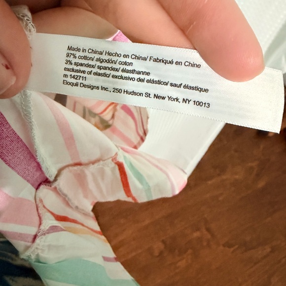 Eloquii Elements Rainbow Stripe Smocked Puff Sleeve Mini Dress Size 16 NWT - Picture 7 of 7